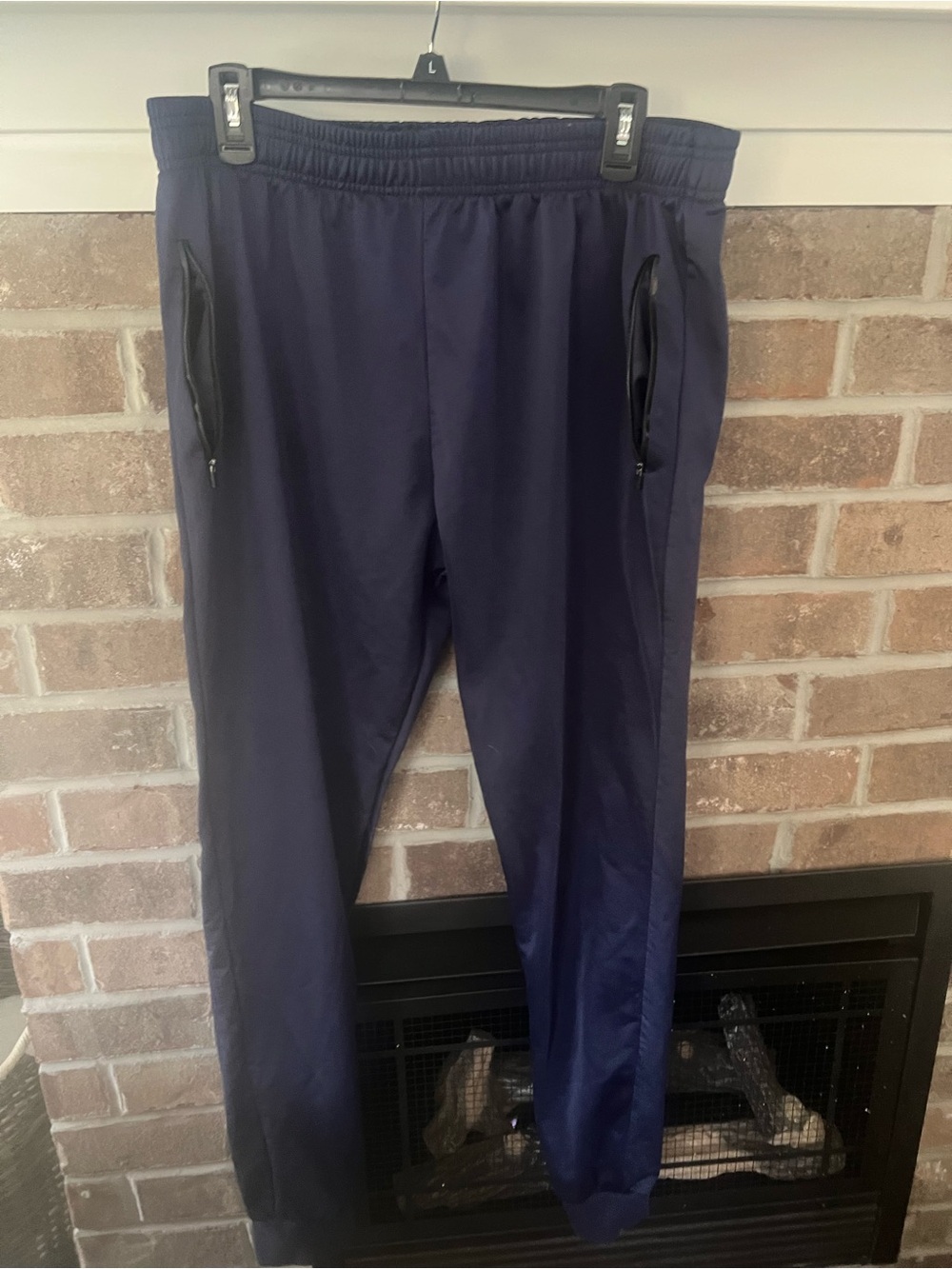 Men's Navy Zip-Pocket Joggers with Elastic Waistband